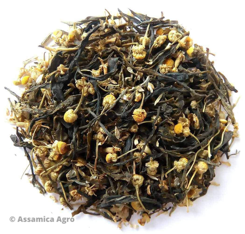 
                  
                    Load image into Gallery viewer, Organic Chamomile Green Tea: Chamomile Green Sunshine - Dry Leaves
                  
                